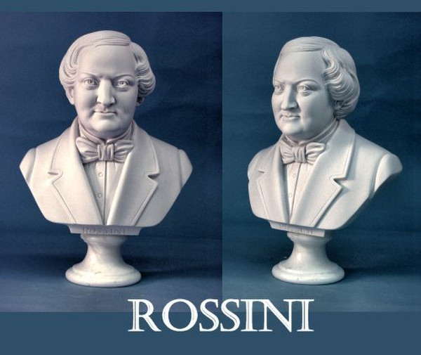 Rossini Composer Bust Sculptural Head Portriat Marble Alabaster